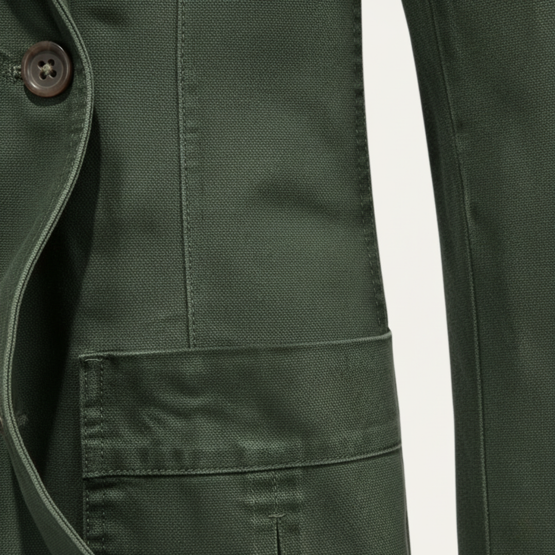 Men's Casual Cotton Blazer Olive Green Lined