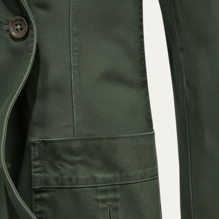 Men's Casual Cotton Blazer Olive Green Lined