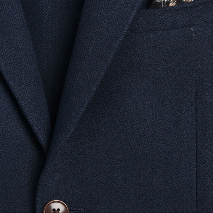 The Gravedona Men’s Office Herringbone Single Breasted Wool Tweed Blazer Jacket