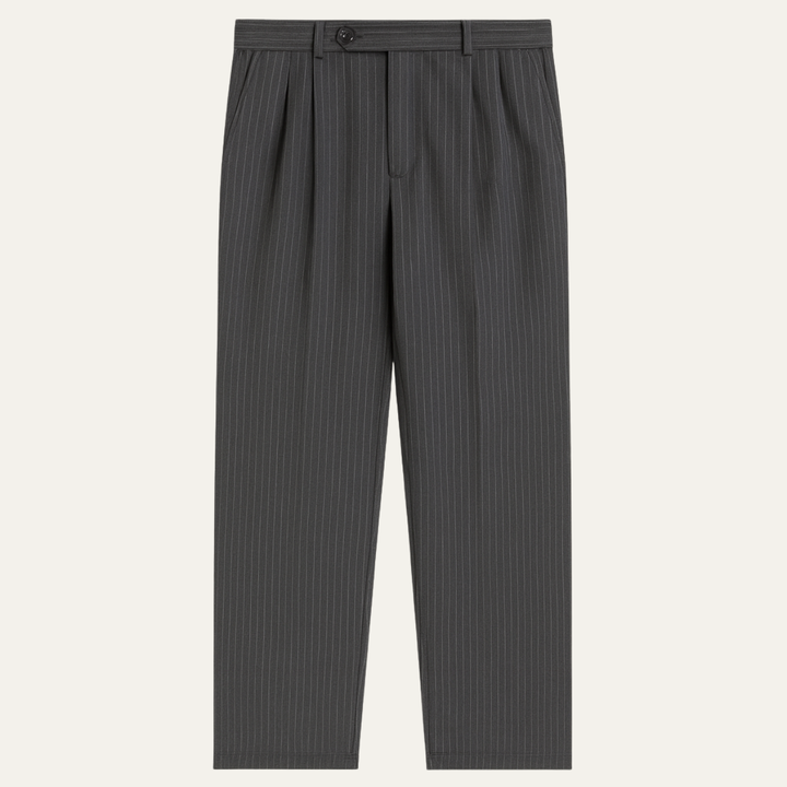The Glenelg Men’s Wide Leg Tailored Pinstripe Dress Pants with Adjustable Waist