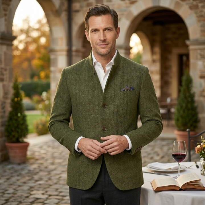 The Thurlestone Men’s Wool Single Breasted Tweed Blazer Jacket