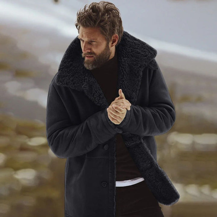 Men's Sherpa Lined Wool Overcoat