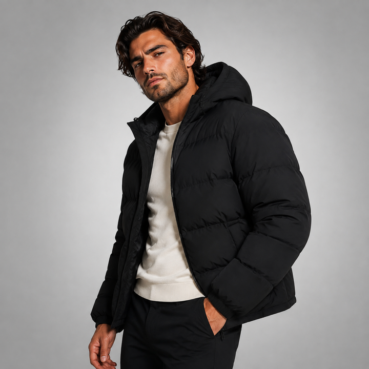 The Tallinn Men's Hooded Puffer Jacket - Waterproof Down Winter Coat