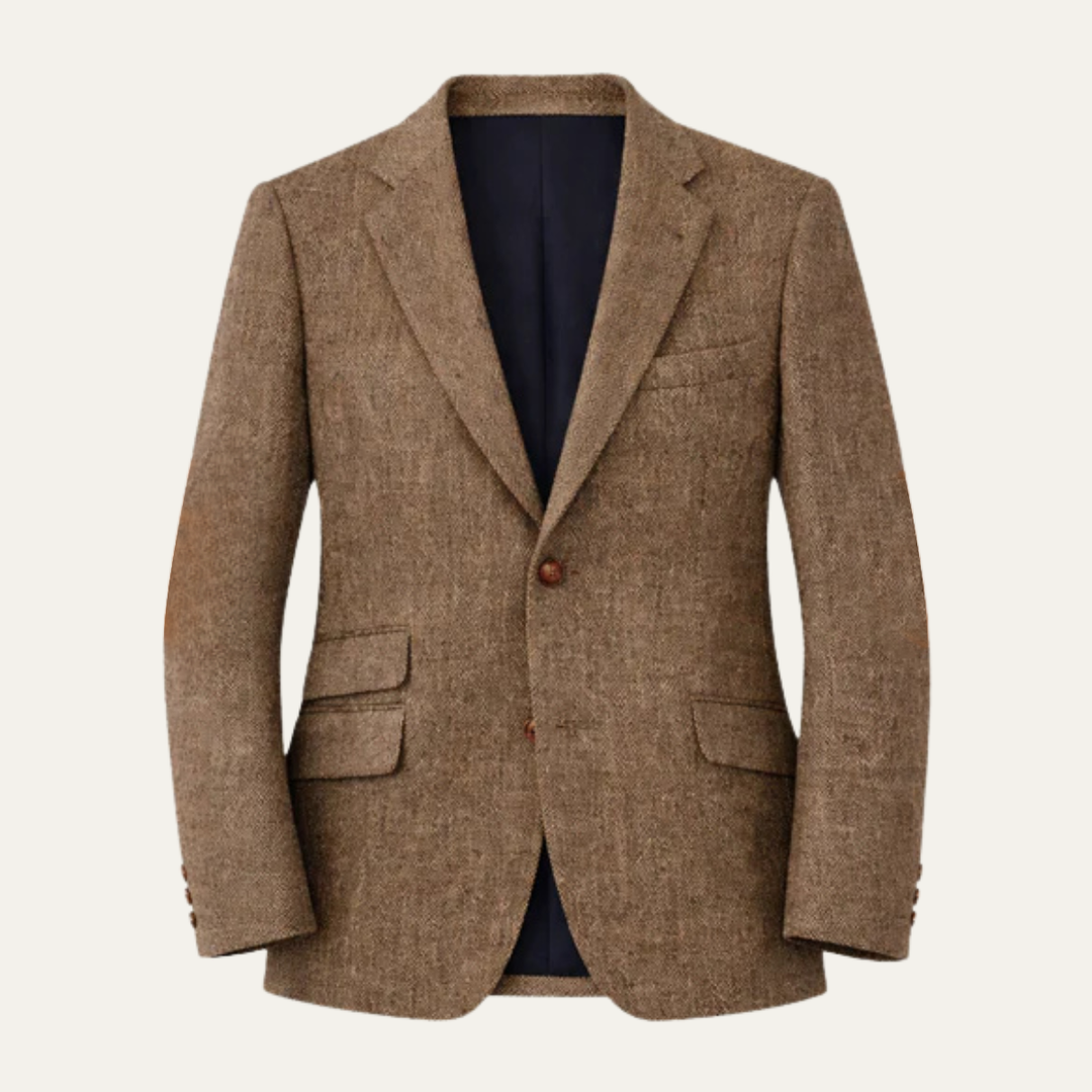 The Verona Men’s Single Breasted Herringbone Tweed Blazer