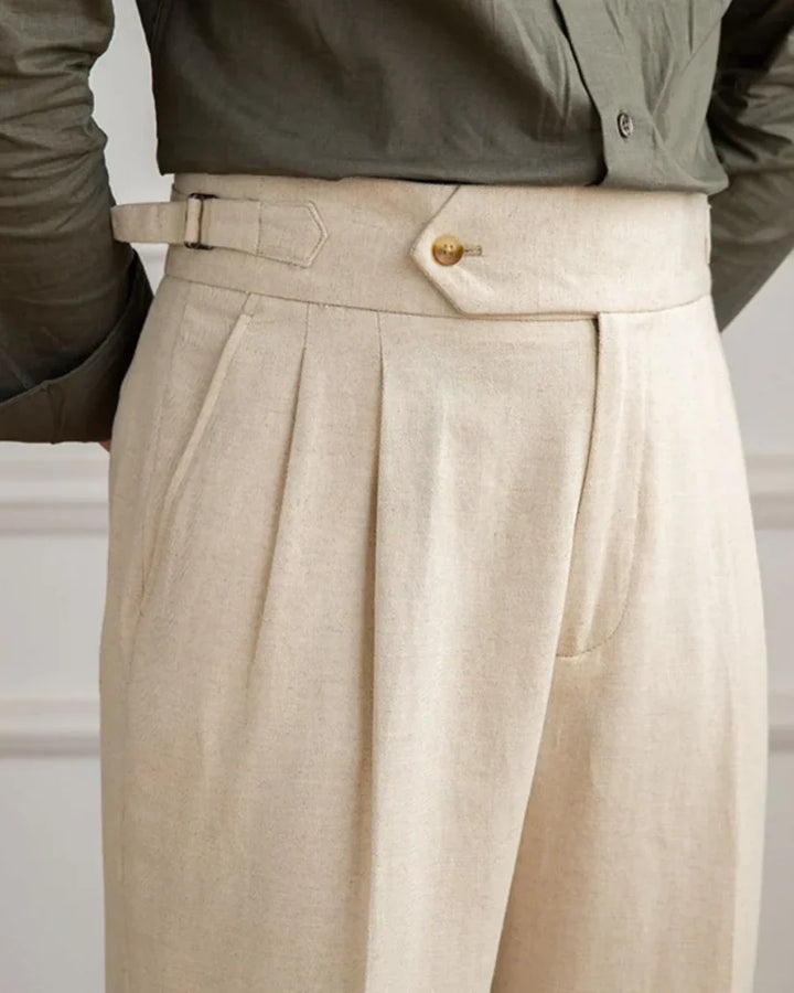 The Laguna Men's Pleated Tailored Linen Pants