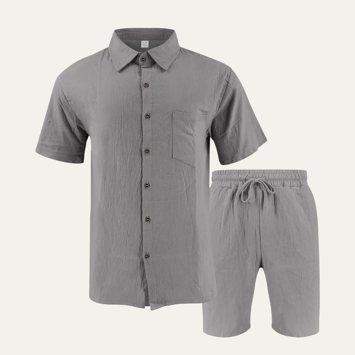 The Silverbrook Men’s Casual Retro Beach Set – Shirt & Shorts