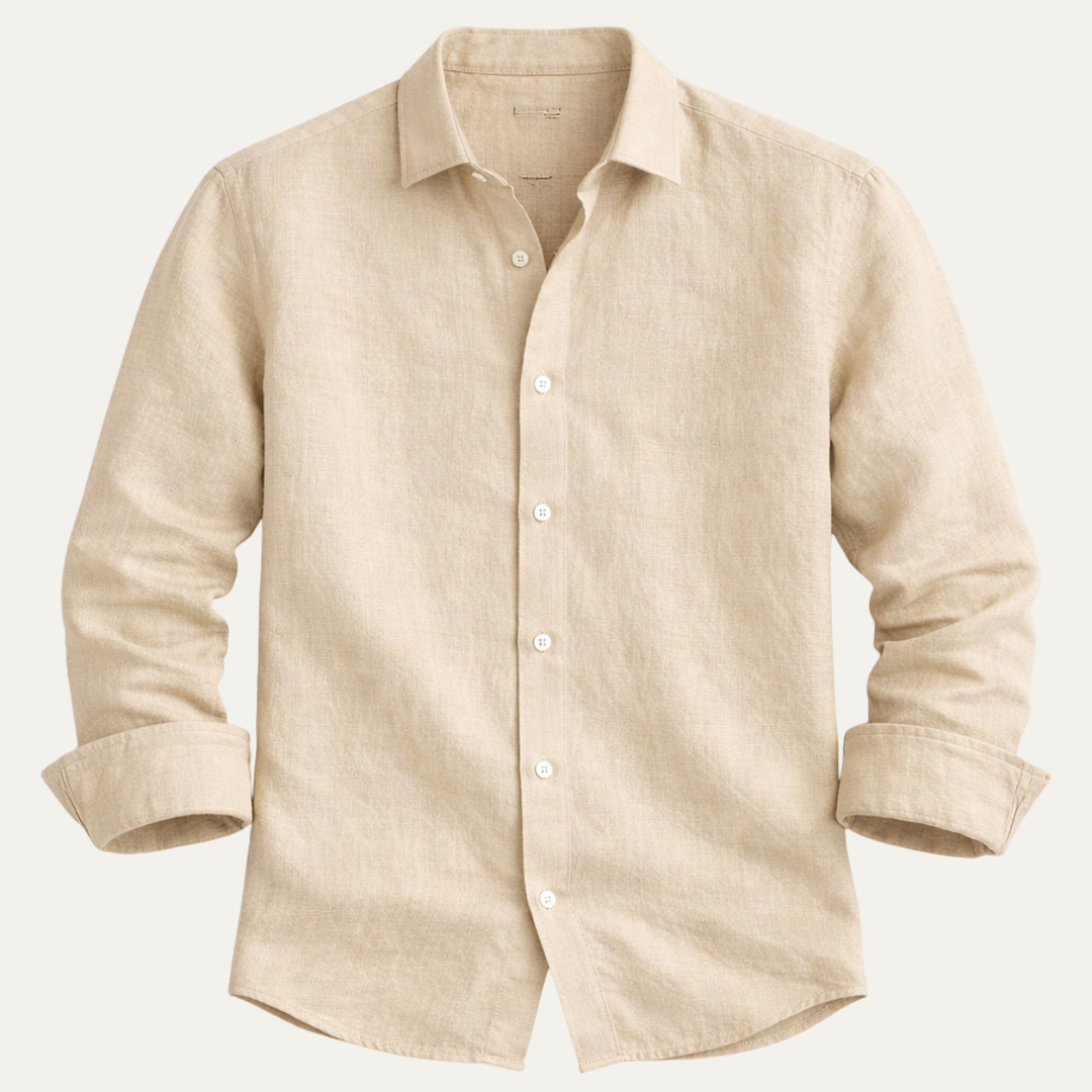 The Alberobello Men’s Solid Color Summer Linen Button Up Shirt