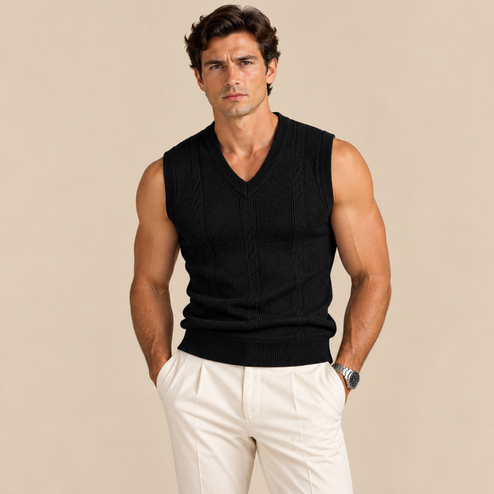 The Urbino Men’s Classic Knitted V Neck Tank Vest