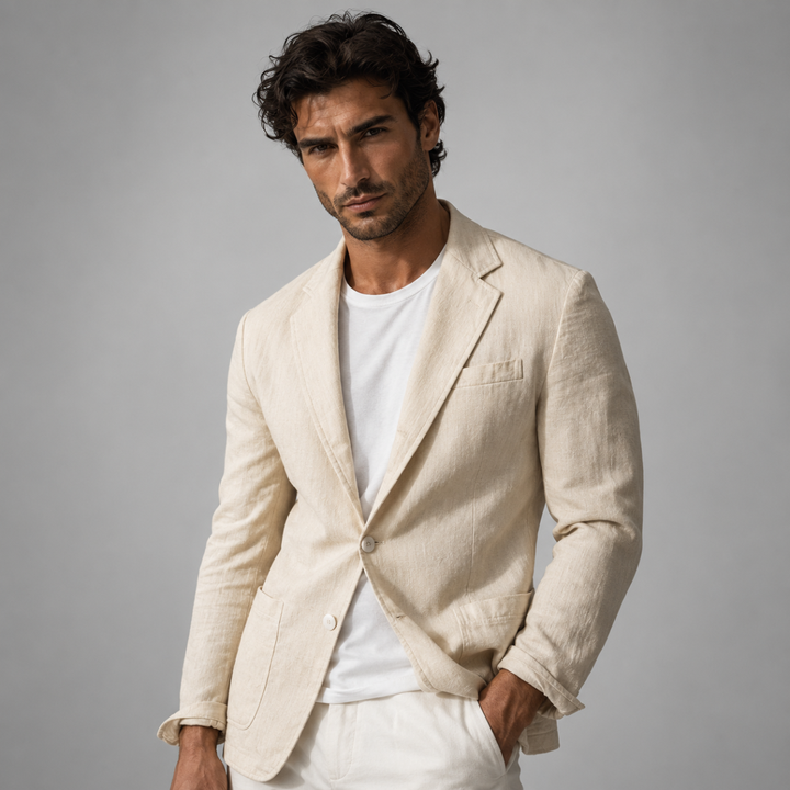The Ridgewood Park Men’s Lightweight Casual Linen Cotton Blazer