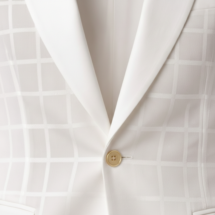 The Biarritz Men’s Single Breasted Sheer Plaid Suit Blazer