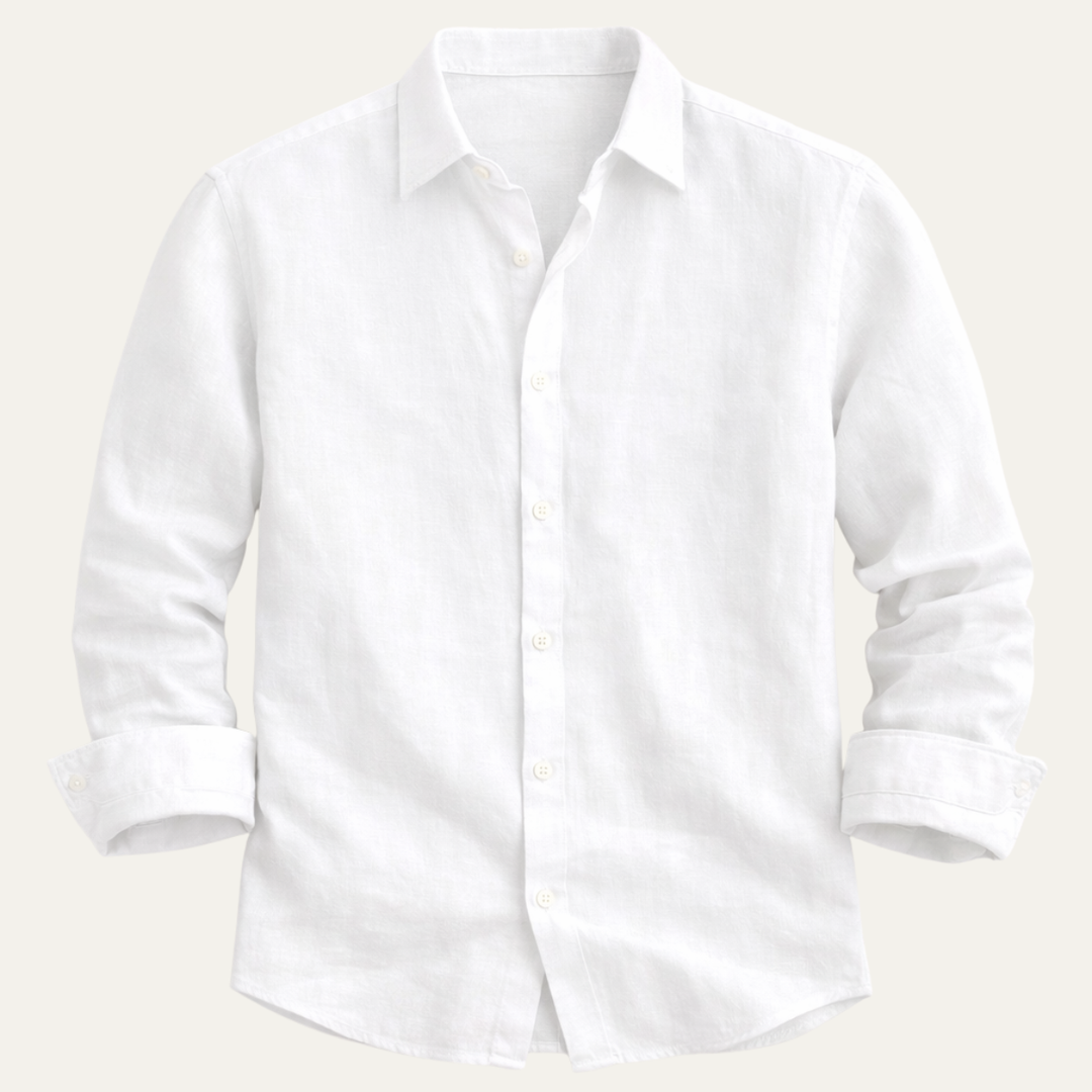 The Ostuni Men’s Solid Color Casual Linen Button Up Shirt