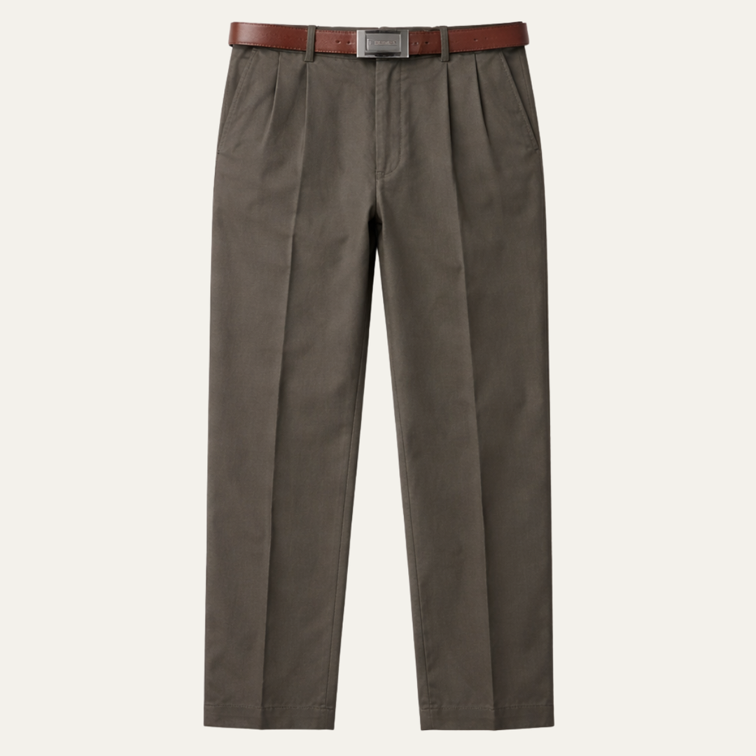 The Briarcliff Park Men’s Classic Casual Double Pleated Straight Leg Pants