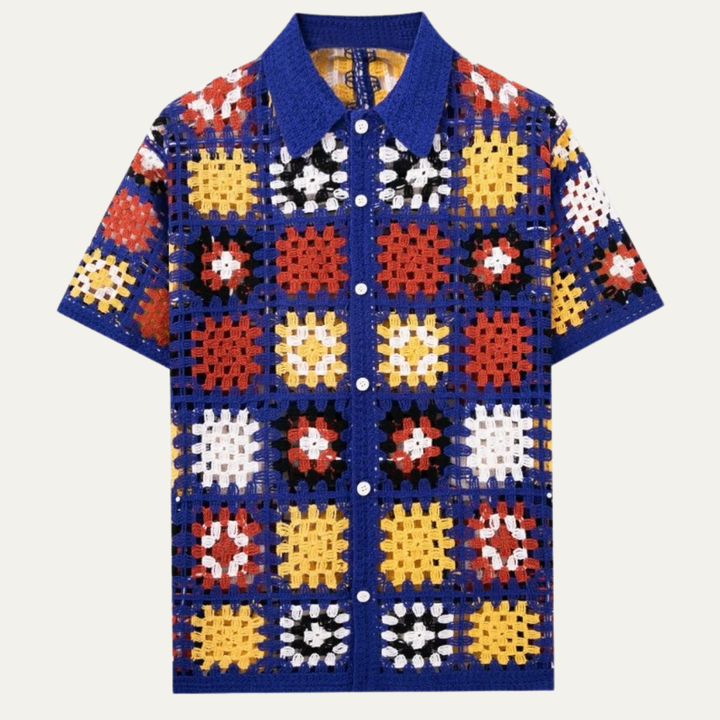 The Foligno Men’s Relaxed Fit Crochet Polo Shirt