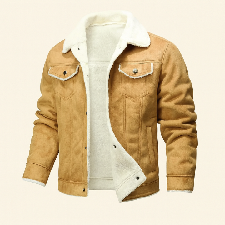The Wrexham Men’s Shearling Vintage Faux Leather Jacket
