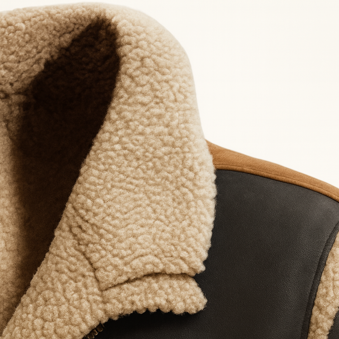 The Rhyl Men's Warm Retro Shearling Vest with Pockets