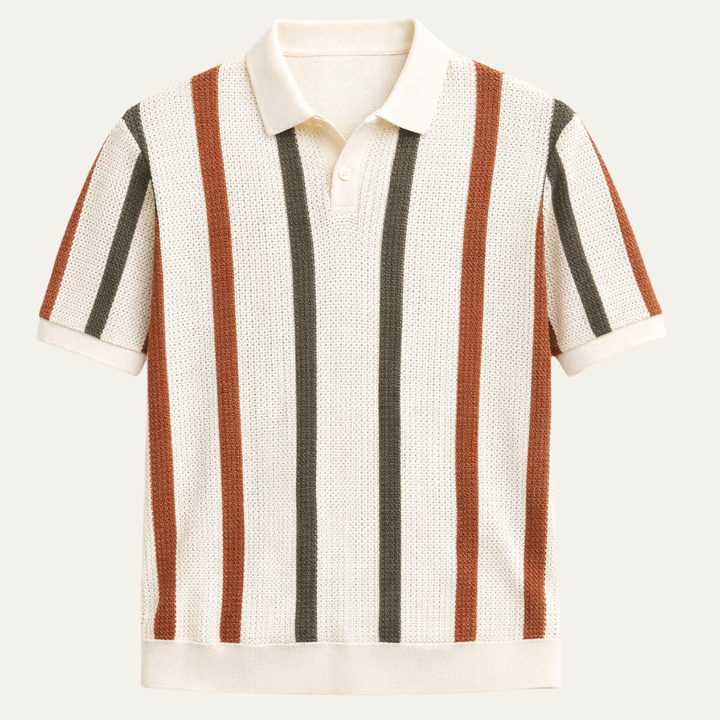 The Brianza Men’s Vintage Style Striped Knit Polo