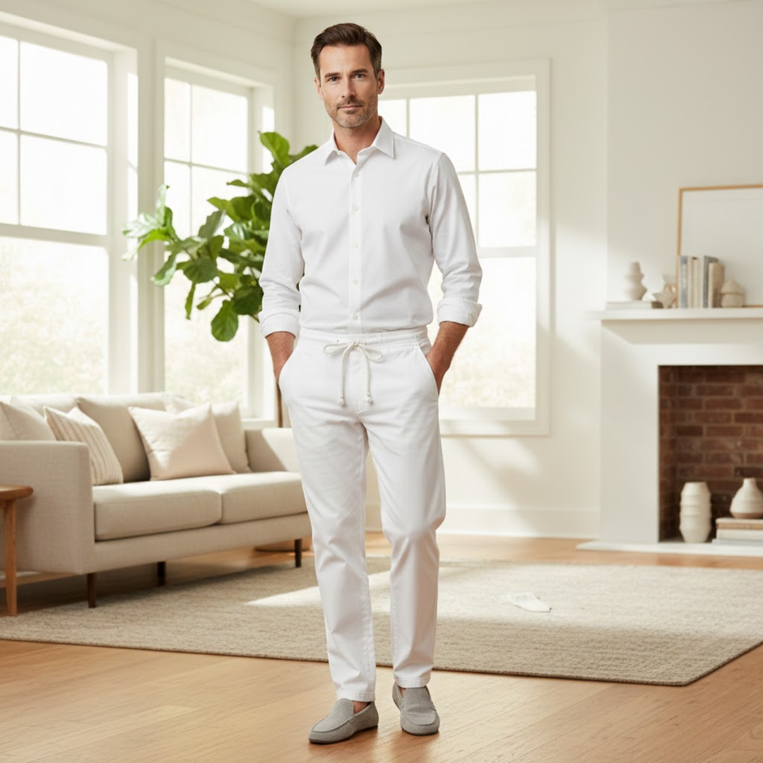 The Pinebrook Park Men’s Loose Cotton Linen Drawstring Pants
