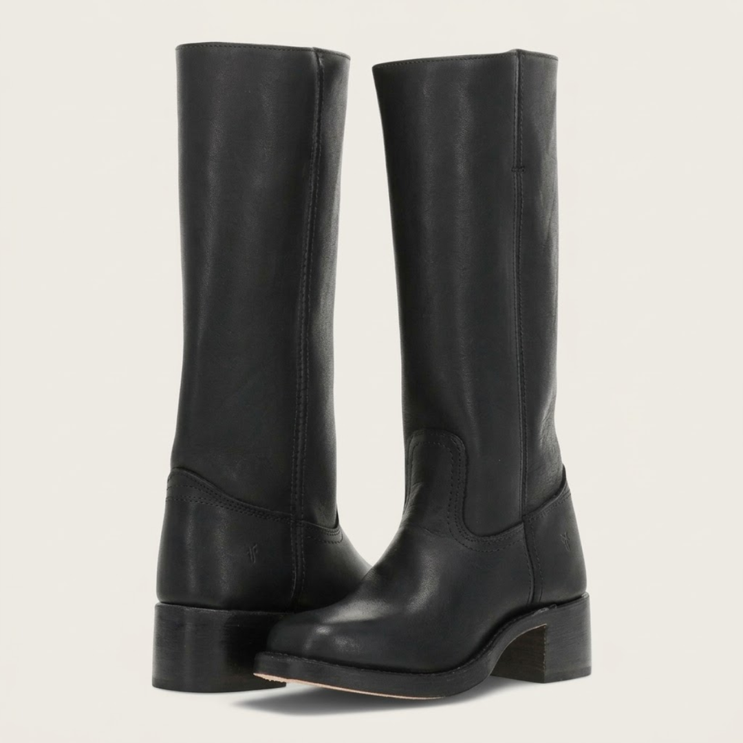 Women’s Knee High Leather Boots – Classic Low Heel Riding Boots
