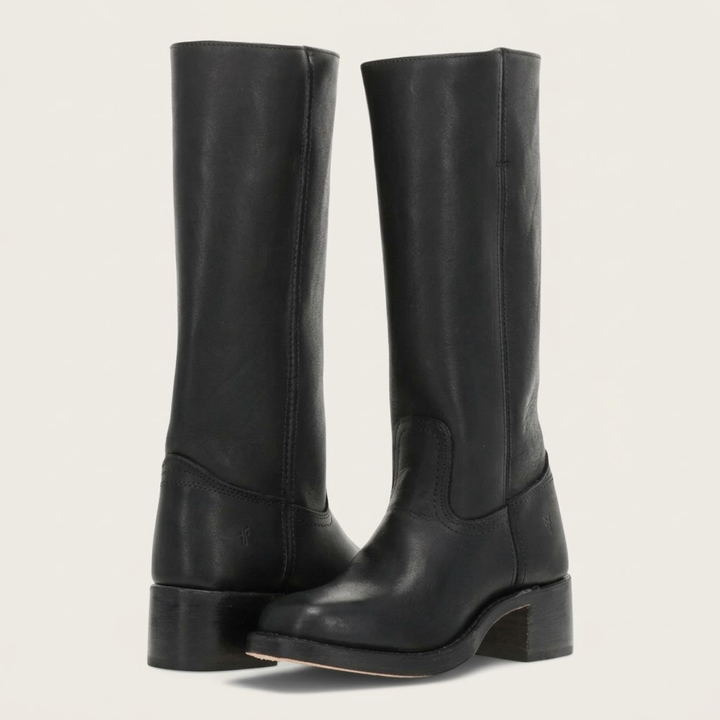 Women’s Knee High Leather Boots – Classic Low Heel Riding Boots