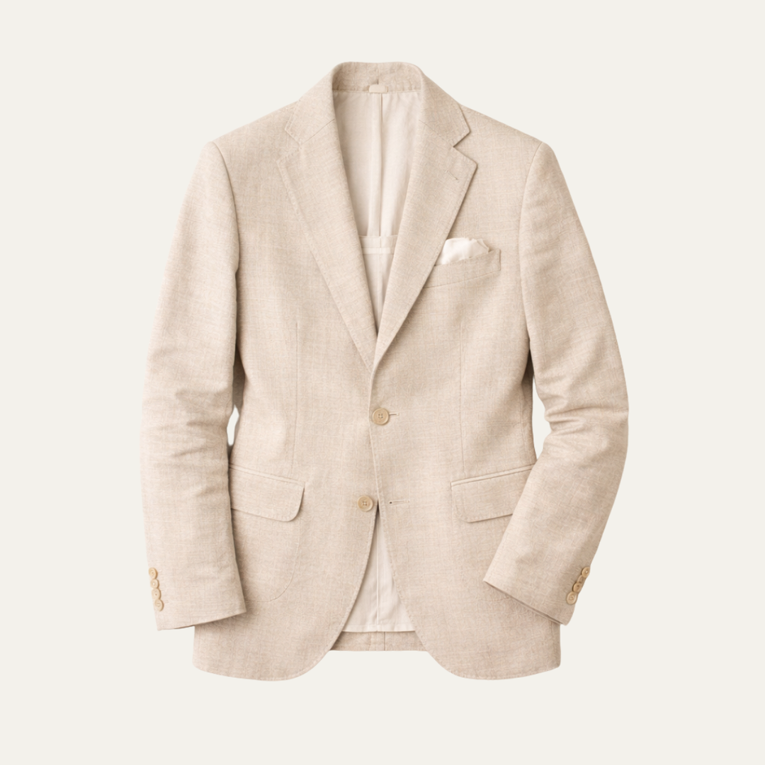 The Parkwood Men's Slim Fit Notch Lapel Single Breasted Summer Blazer