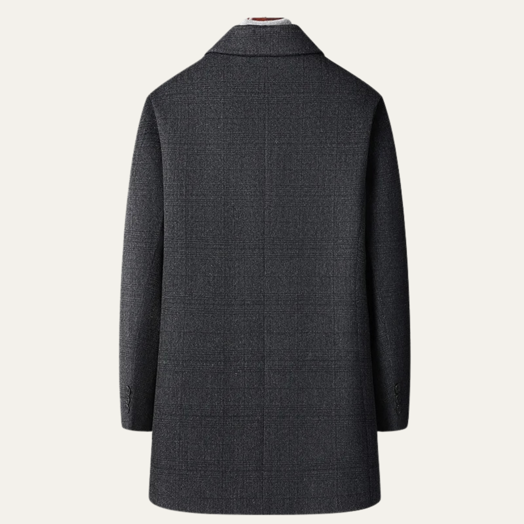 Men's Wool Blend Overcoat Charcoal Down Insulated