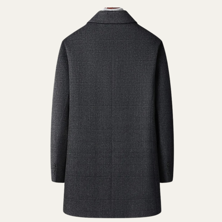 Men's Wool Blend Overcoat Charcoal Down Insulated
