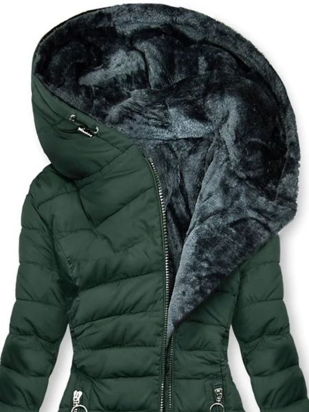 Women's Fur Hooded Puffer Coat – Long Quilted Winter Jacket