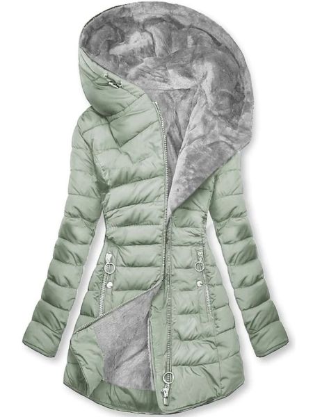 Women's Fur Hooded Puffer Coat – Long Quilted Winter Jacket