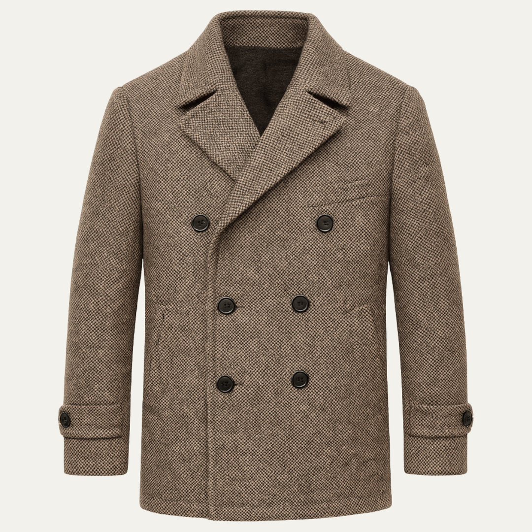 The Kensington Men’s Double Breasted Herringbone Blazer - Brown