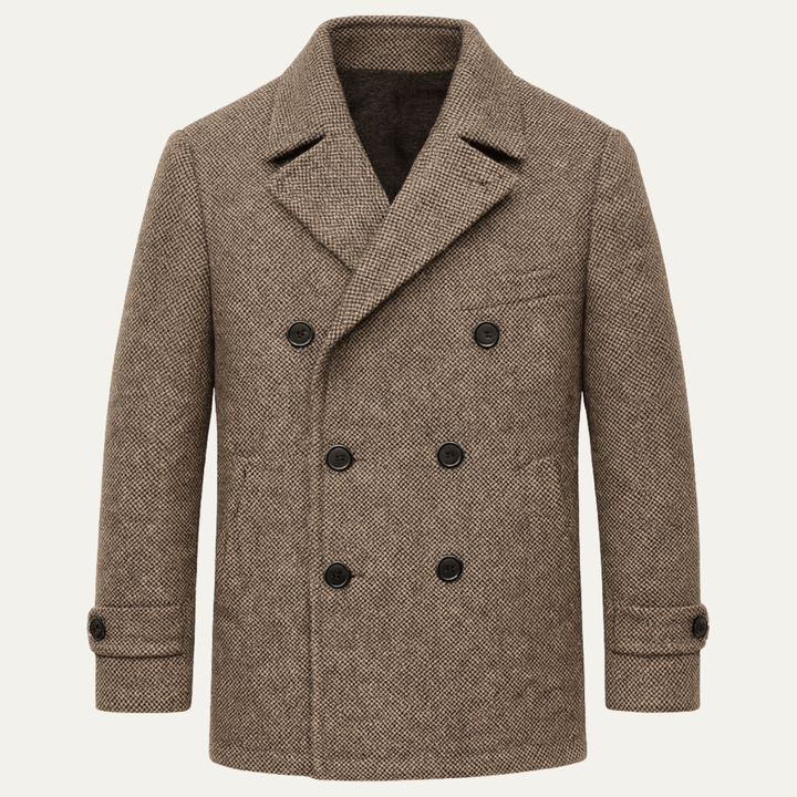 The Kensington Men’s Double Breasted Herringbone Blazer - Brown