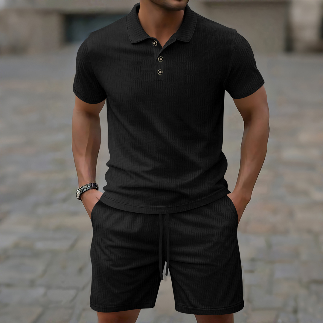 The Elwood Men’s Casual Polo Shirt and Shorts Set – Summer Two Piece Outfit