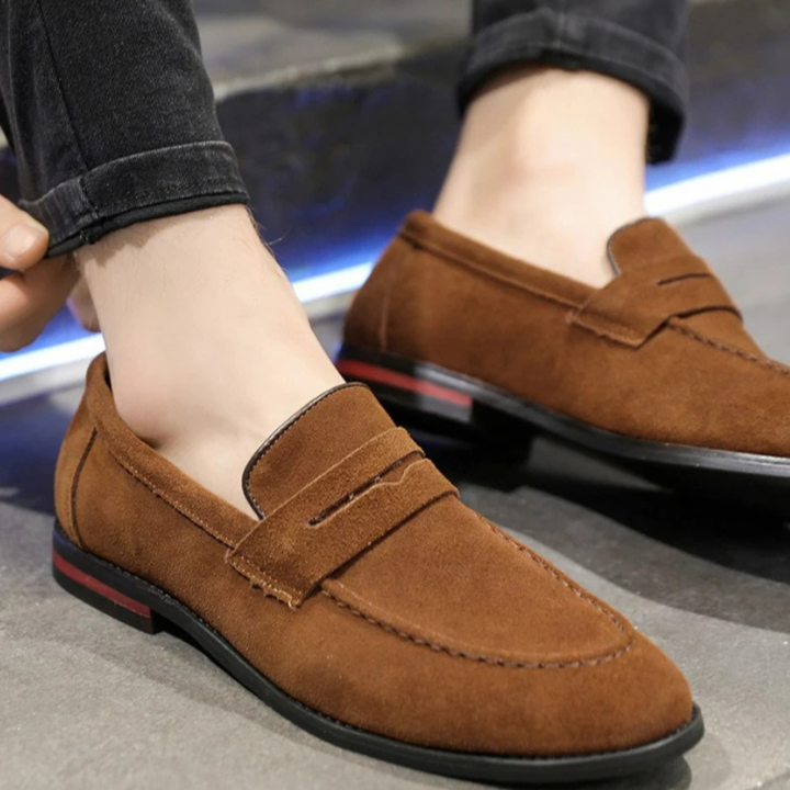 The Belmont Park Men’s Suede Slip On Casual Loafers