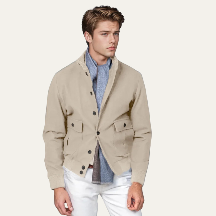 The Civitanova Men’s Ribbed Collar Multi Pocket Blazer
