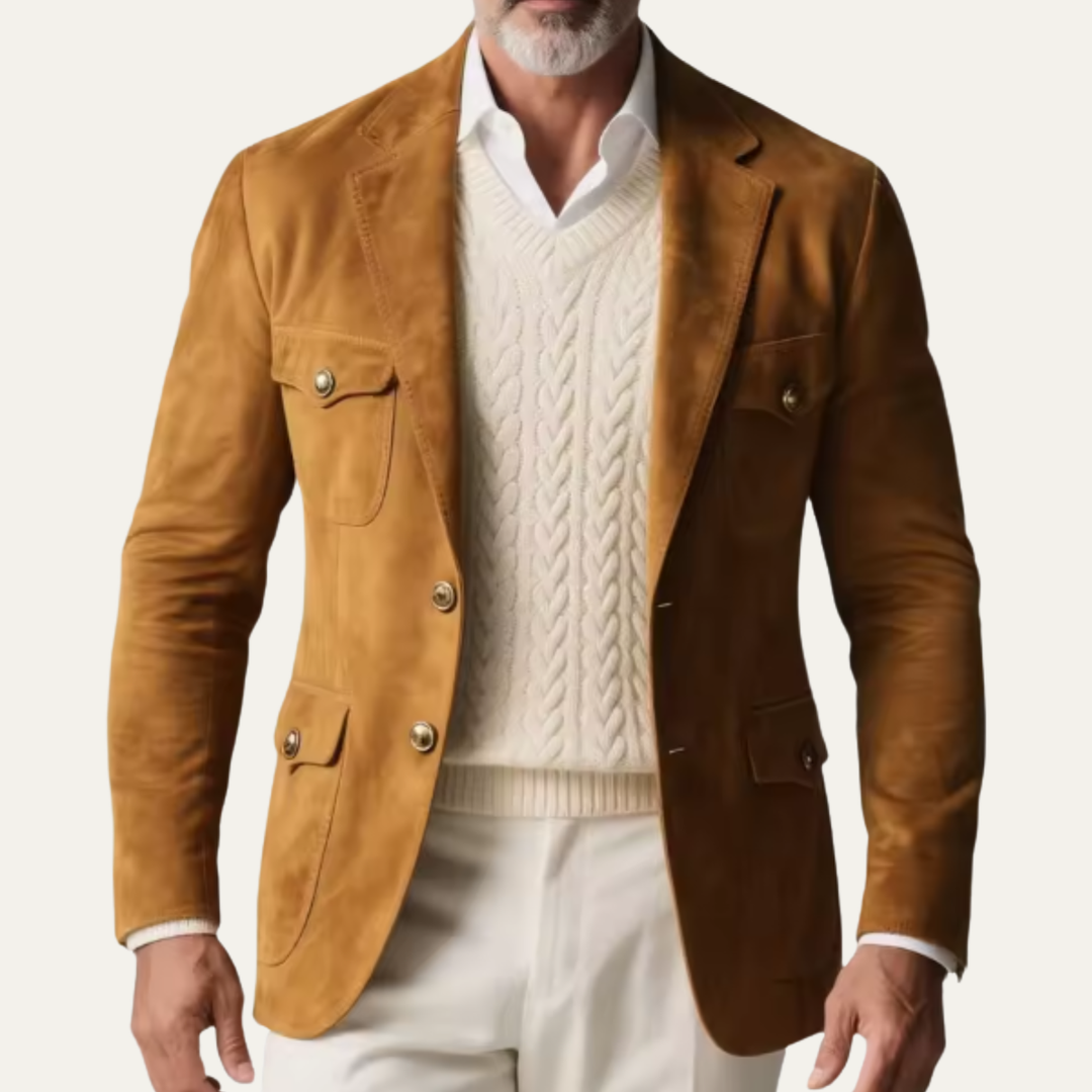 The Soverato Men’s Multi Pocket Retro Suede Look Casual Blazer