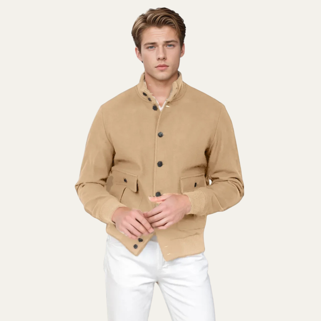 The Civitanova Men’s Ribbed Collar Multi Pocket Blazer