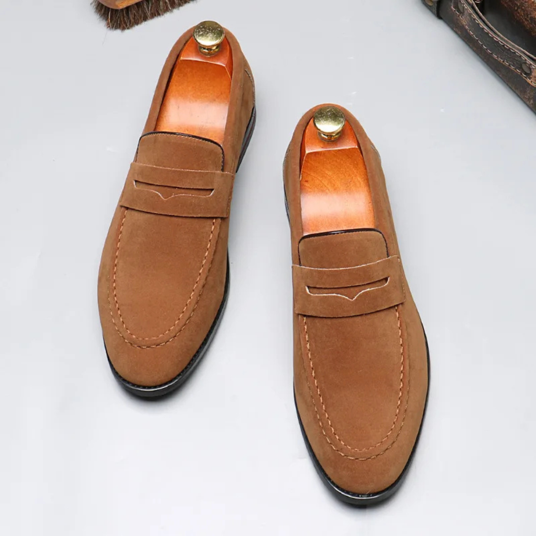 The Belmont Park Men’s Suede Slip On Casual Loafers