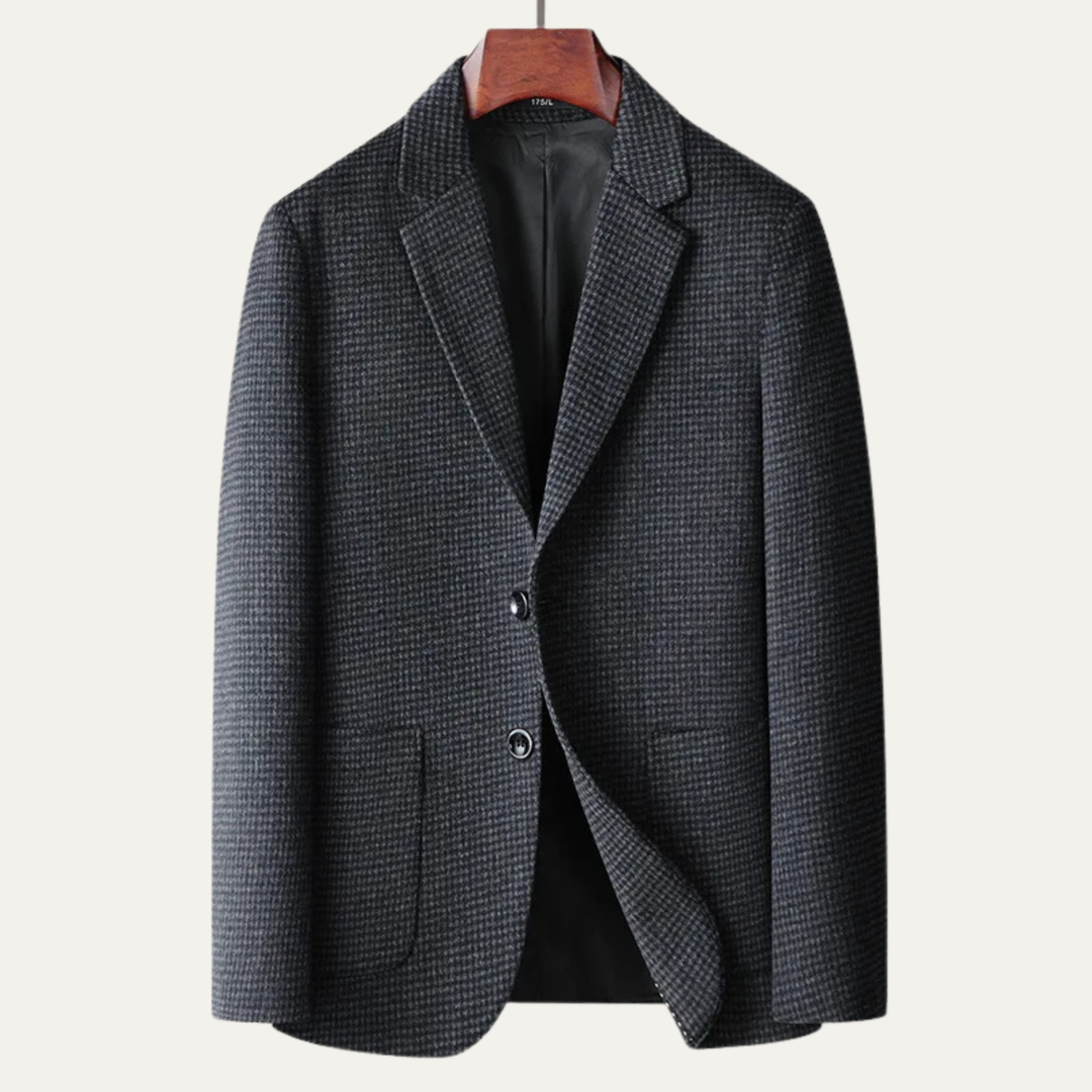 The Hawthorne Hill Men’s Casual Business Houndstooth Cotton Blazer