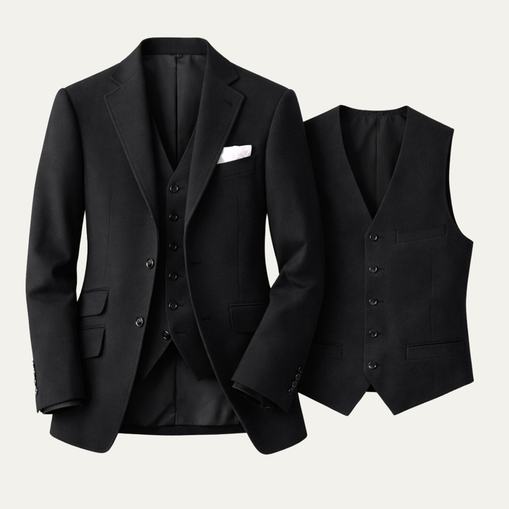 The Belluno Men’s Classic Herringbone 2 Piece Set – Jacket & Vest