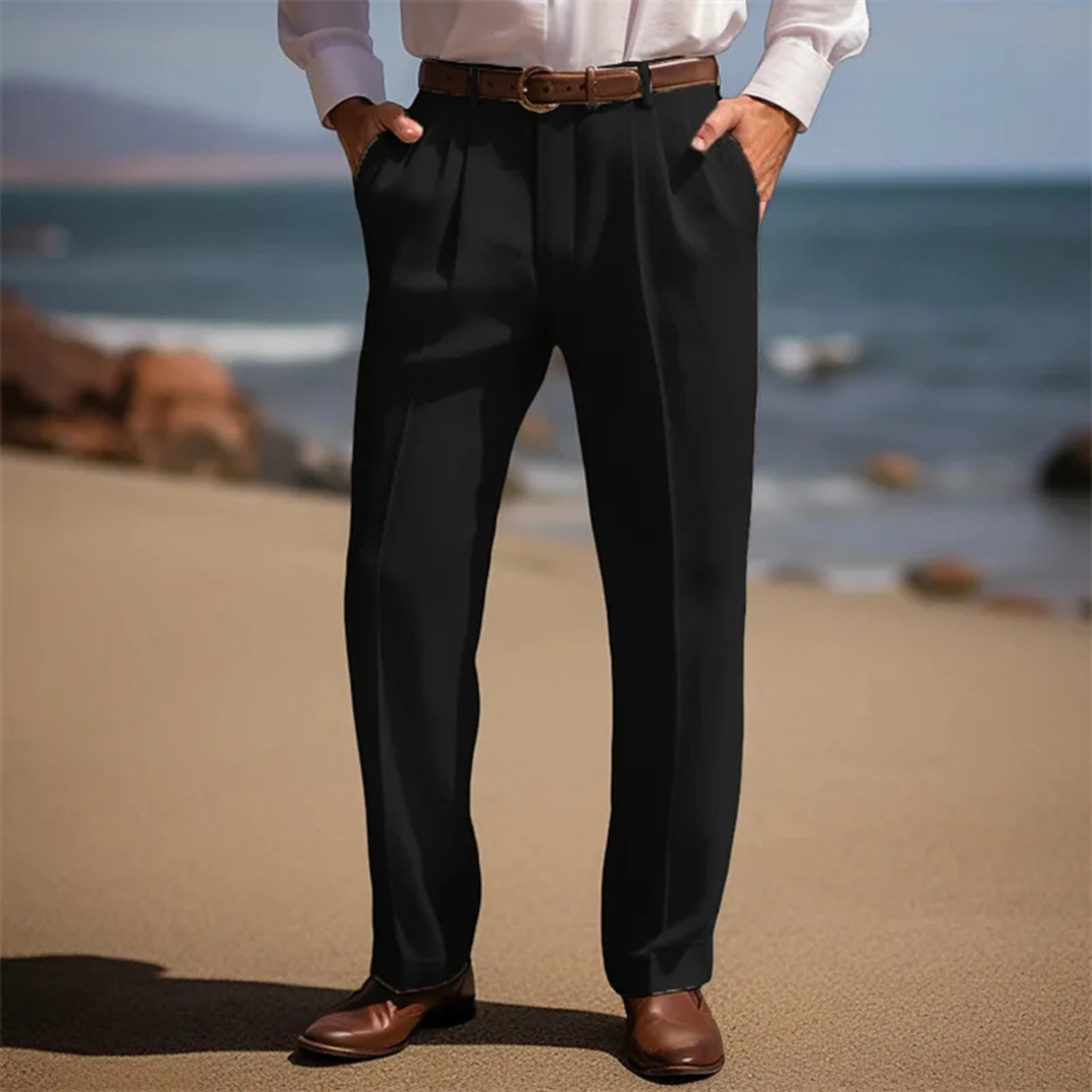 The Brookline Men’s Classic Straight Leg Loose Fit Linen Pants