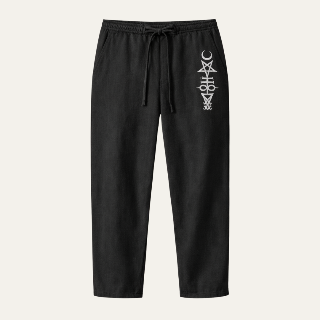 The Maplehill Men’s Casual Relaxed Fit Linen Wide Leg Drawstring Pants
