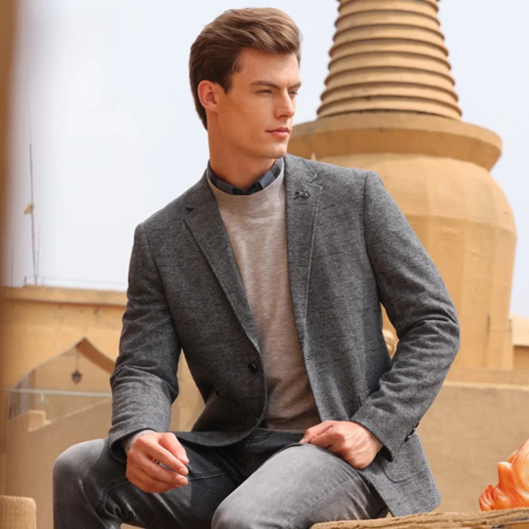 The Trentino Men’s Classic Gray Business Blazer
