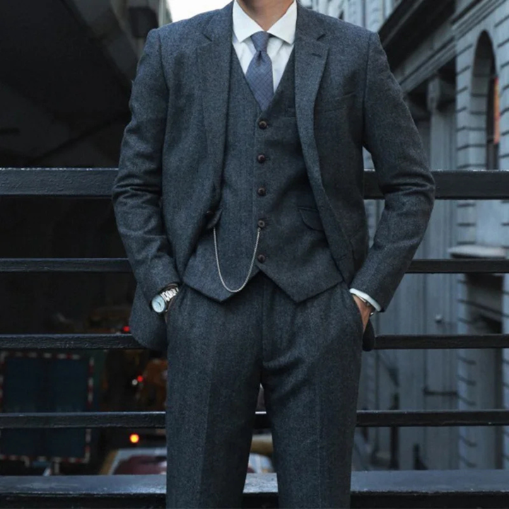 The Lombardia Men’s Retro Tweed 3 Piece Suit – Jacket, Vest & Pants