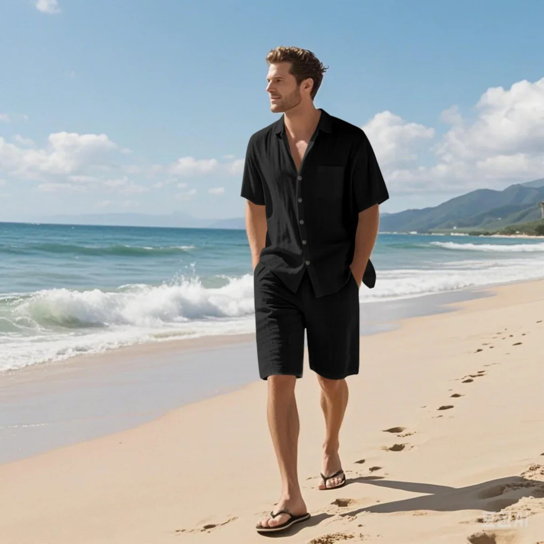The Kirkwood Men’s Lightweight Summer Short Sleeve Shirt & Shorts Set