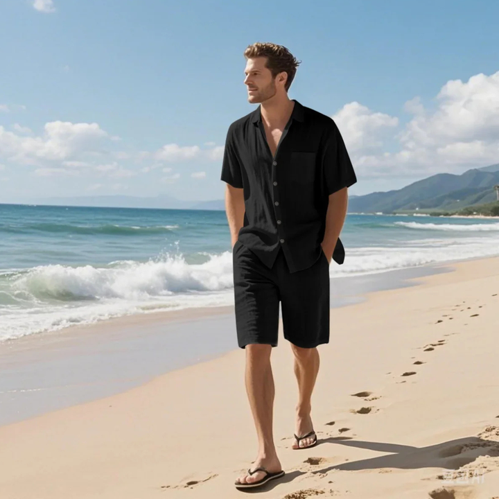 The Kirkwood Men’s Lightweight Summer Short Sleeve Shirt & Shorts Set