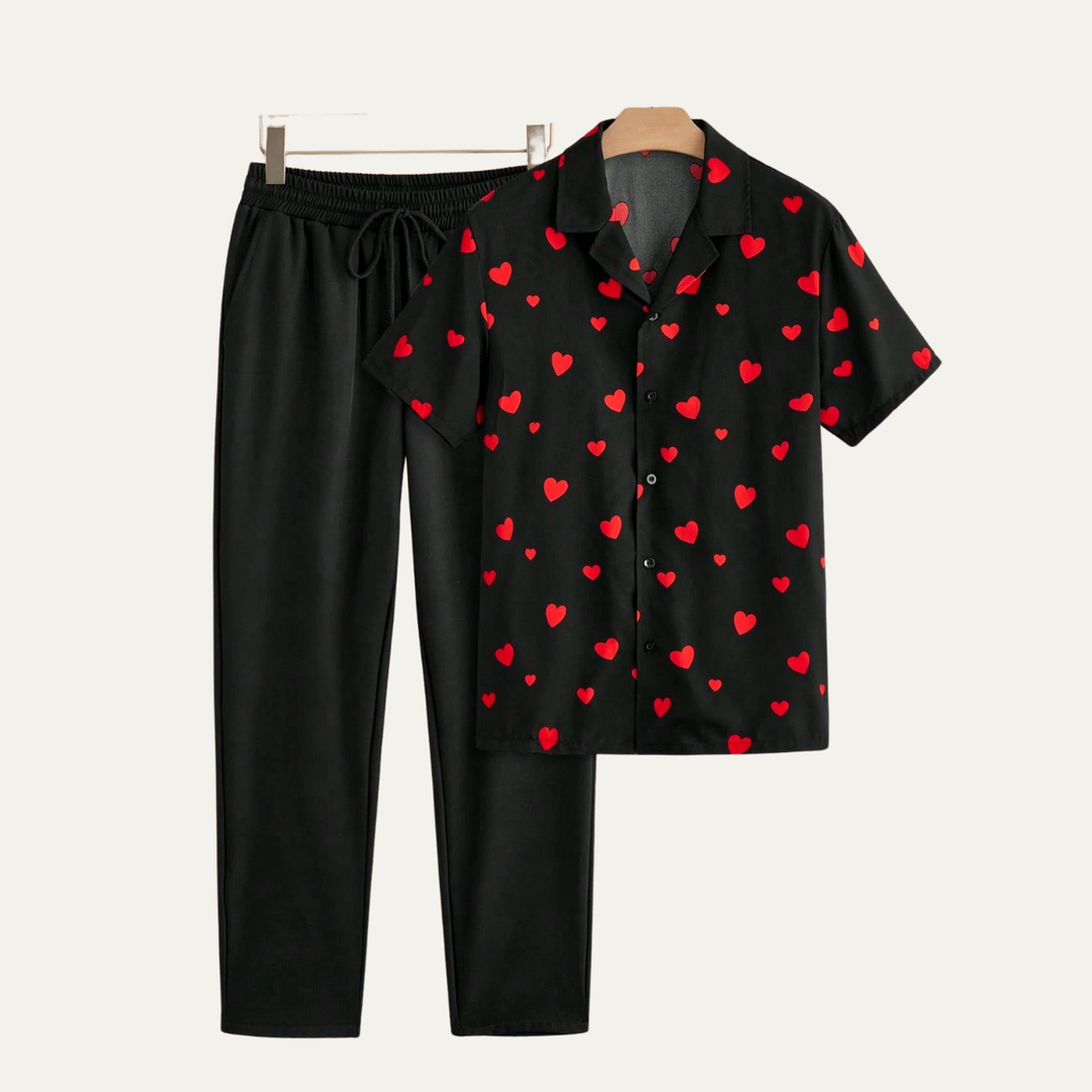 The Brookwood Ridge Men’s Textured Button Up Trendy Set – Shirt & Pants