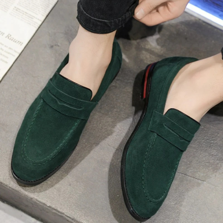 The Belmont Park Men’s Suede Slip On Casual Loafers