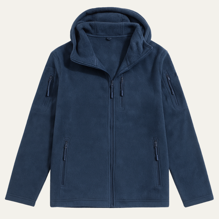 Men's Fleece Jacket Navy Hooded Tactical