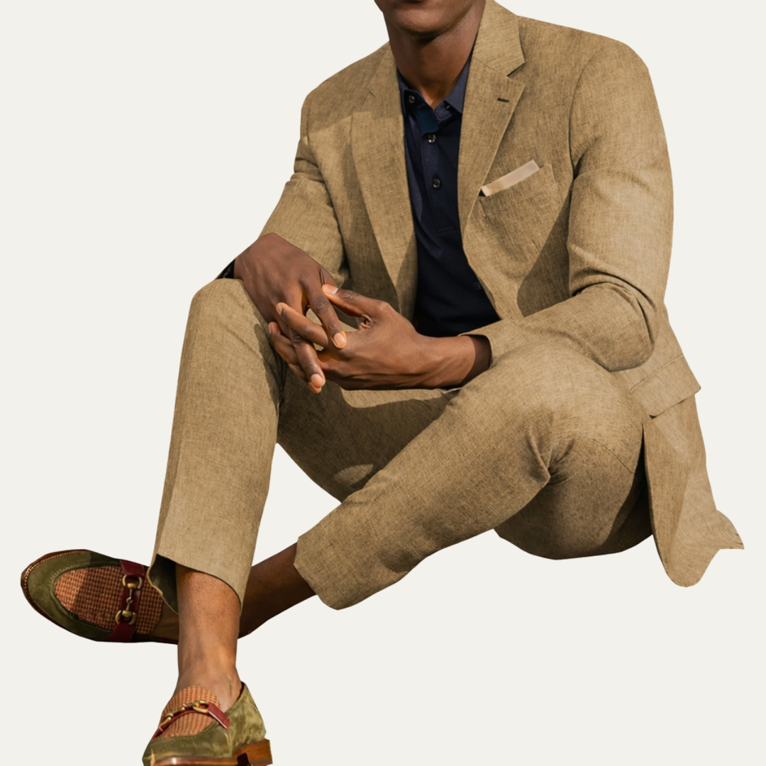 The Glenfield Park Men’s Breathable Linen 2 Piece Set – Blazer & Pants