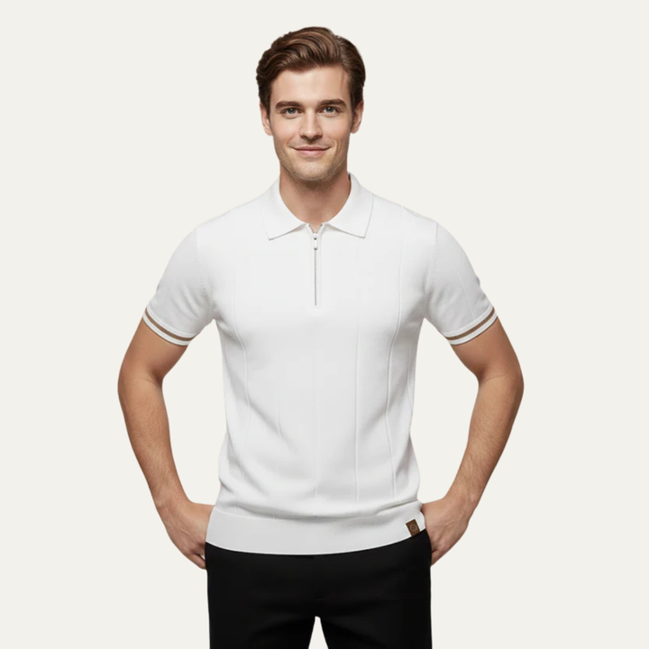The Pavia Hills Men’s Short Sleeve Zip Polo