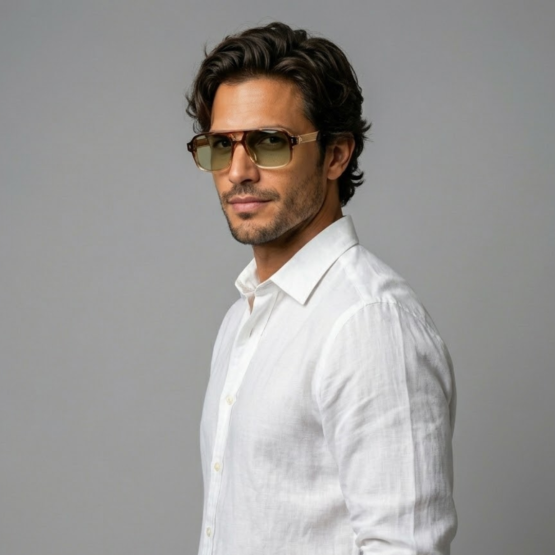 The Portsmouth Men's Transparent Square Sunglasses